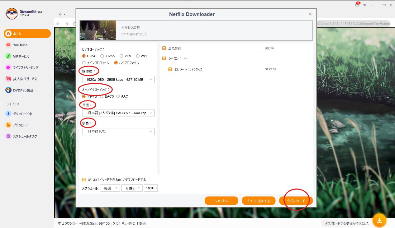 Streamfab Netflix ダウンローダーの使い方
