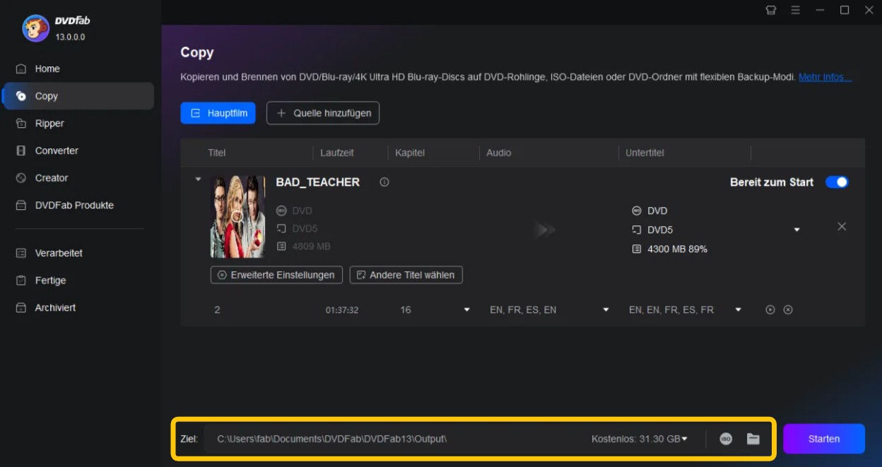 DVDFab DVD to Blu-ray Converter: Schritt-für-Schritt Anleitung