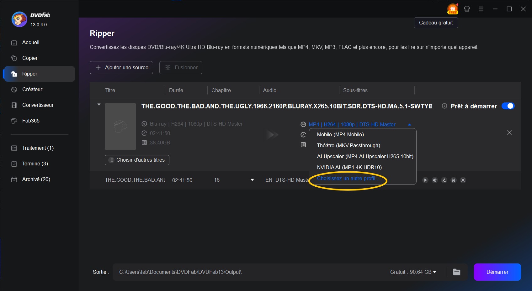 Comment convertir blu ray en mkv avec DVDFab Blu-ray Ripper
