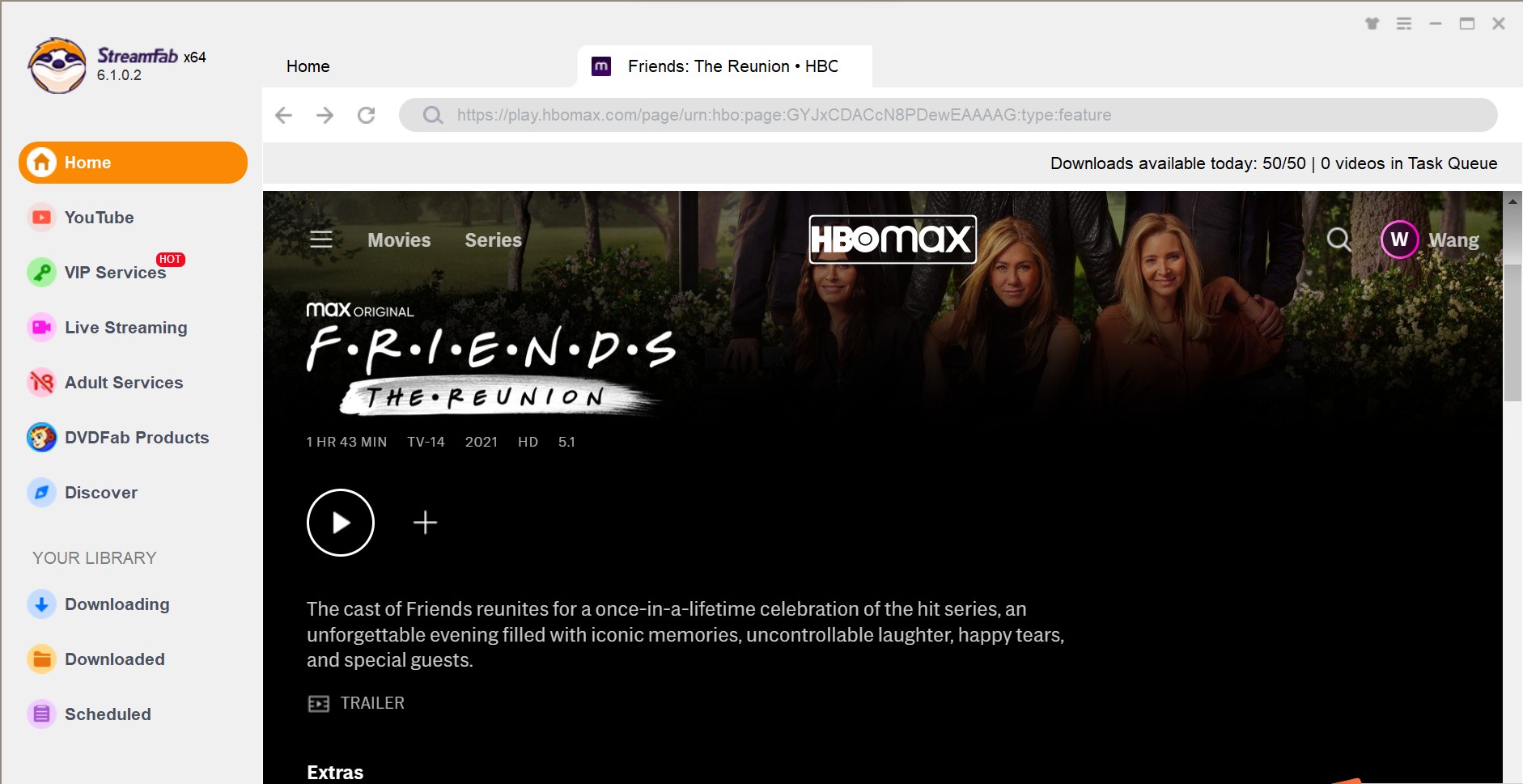 Download Friends-The Reunion for offline Watching: StreamFab